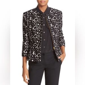 Helene Berman Black and White Blazer with Animal Print XS